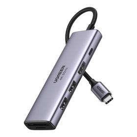 USB HUB (ยูเอสบีฮับ) UGREEN 6 IN 1 USB-C HUB (60384)