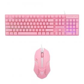 KEYBOARD & MOUSE (คีย์บอร์ดและเมาส์) NUBWO SAVITAR NKM-623 (PINK)