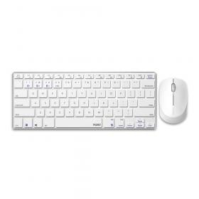 WIRELESS KEYBOARD & MOUSE (คีย์บอร์ดและเมาส์ไร้สาย) RAPOO WIRELESS 9000M WHITE