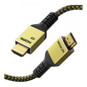 HDMI CABLE (สายเอชดีเอ็มไอ) MOKIN MC-HD1202 4K 60Hz 3M - GOLD-BLACK (MOHD0130-GO)